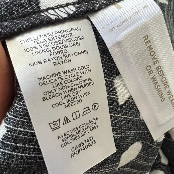 NWT LOFT Dotted Tie Front Flare Black White Dress Small - Picture 6 of 8